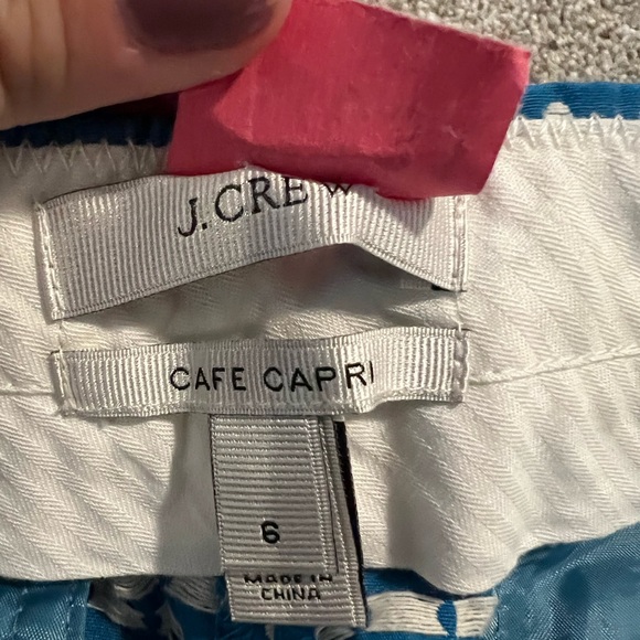 J Crew Blue Polka Dot Cafe Capri 6 - Picture 6 of 6